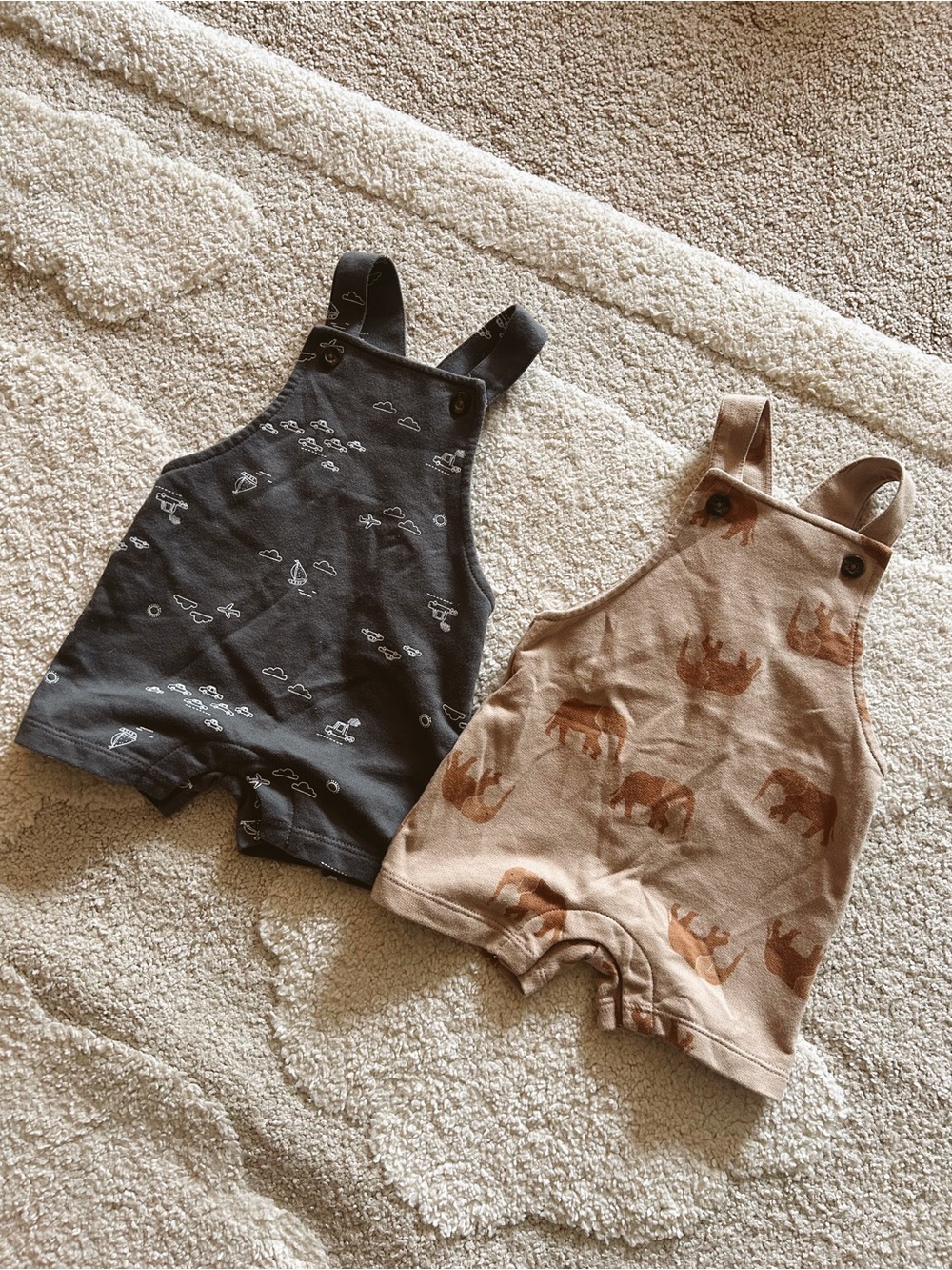Carter's // Set of 2 Cotton Baby Overalls